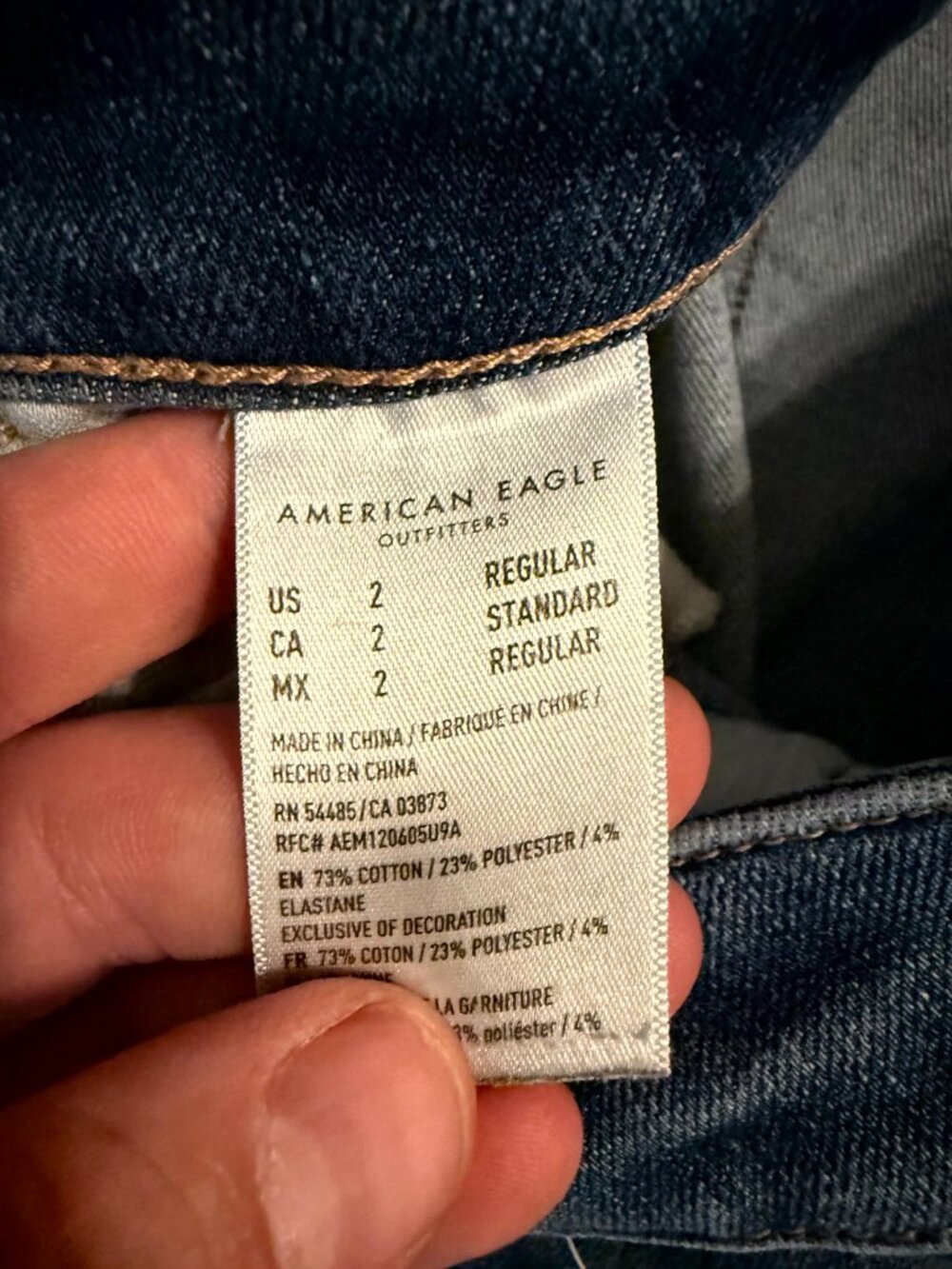 American Eagle Hi Rise Jegging Jeans Womens 2 Regular Ripped Blue - Picture 5 of 6